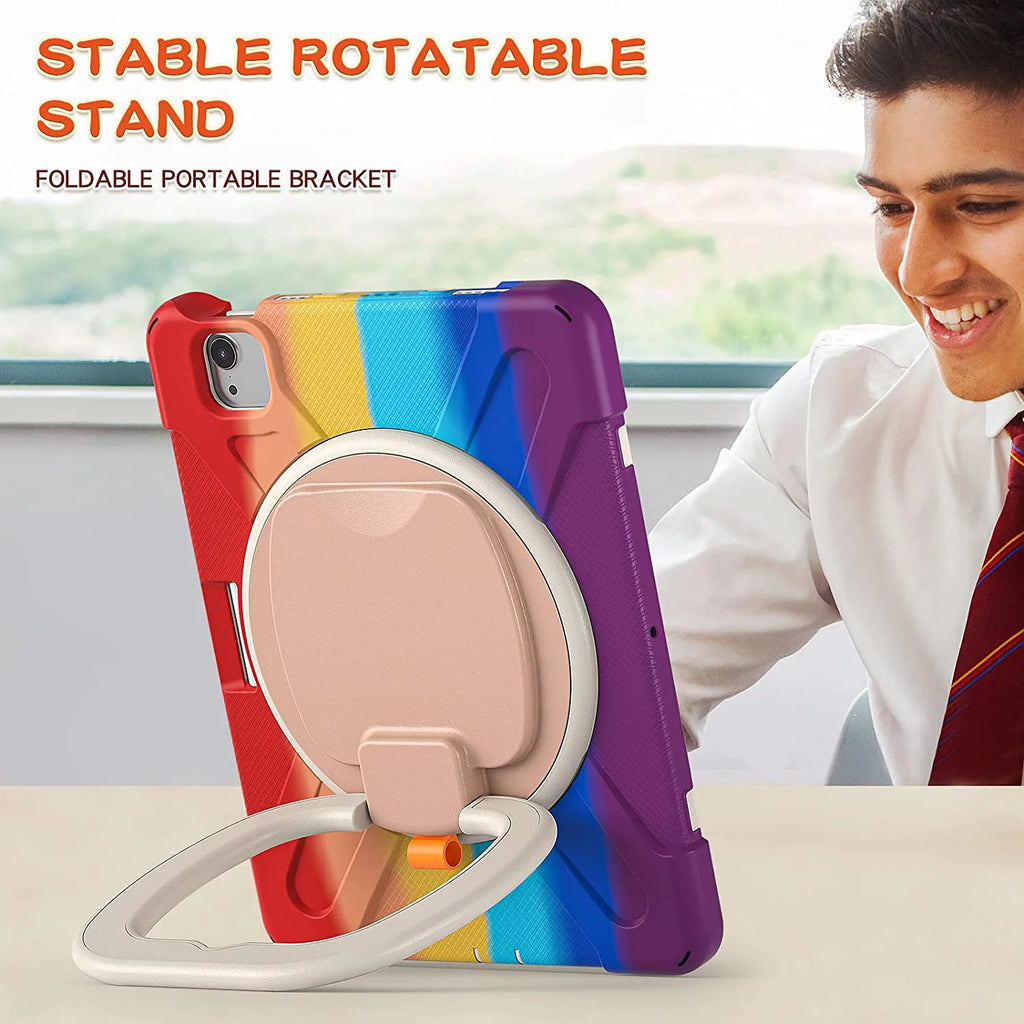 iPad Case with Rotatable Stand Shoulder Strap Pencil Holder Shockproof Silicone E40267