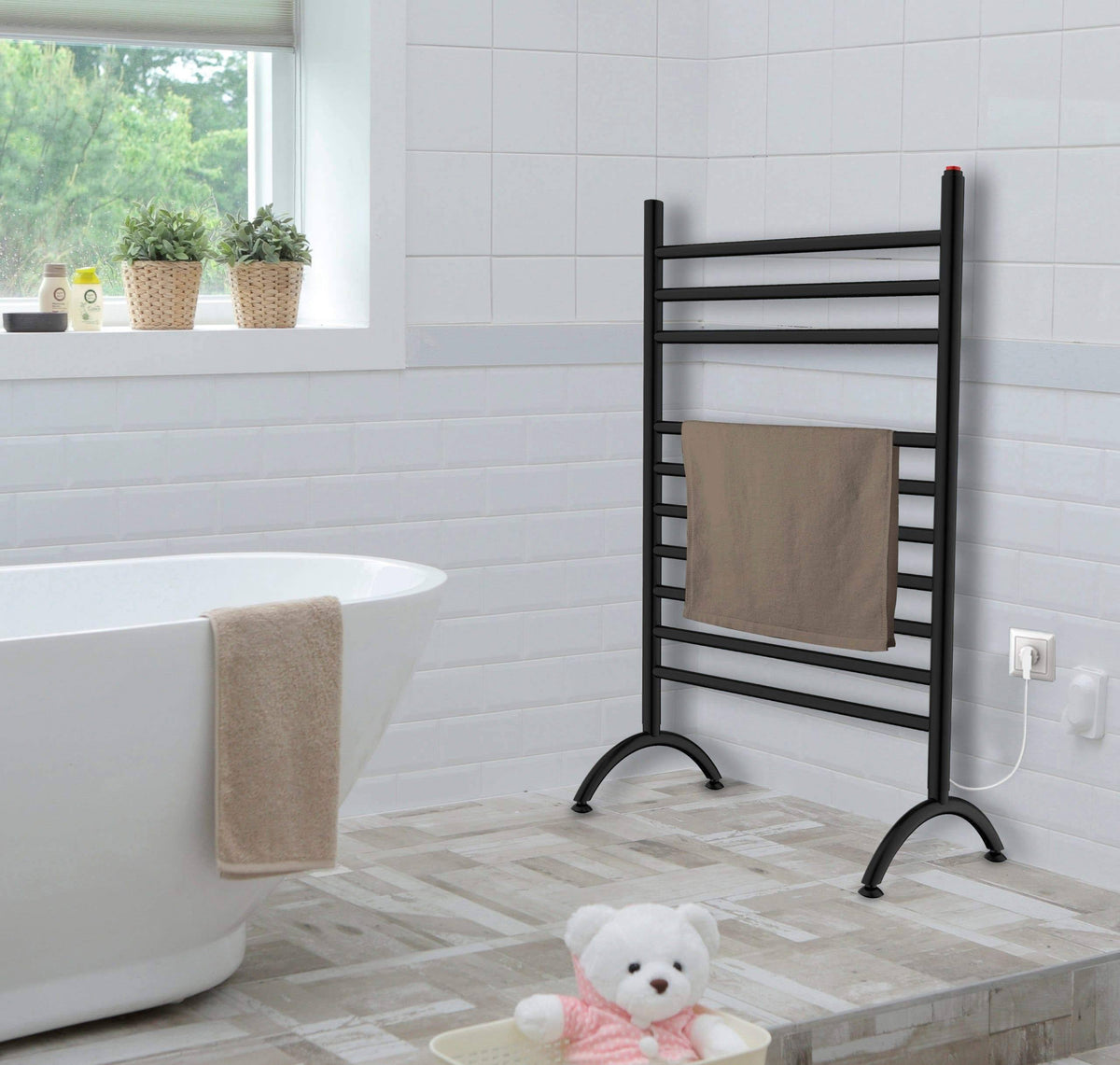 Brushed Nickel Freestanding Towel Warmer F973157