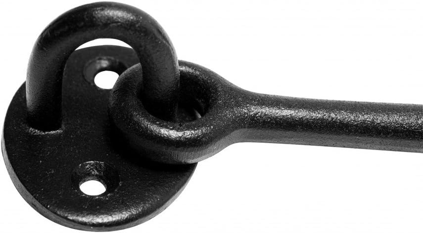 Black Wrought Iron Cabin Hook Eye 7 Inches Long Pack of 6 T4179