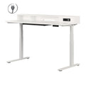 White Adjustable Height Standing Desk with Built In Power Bar N409