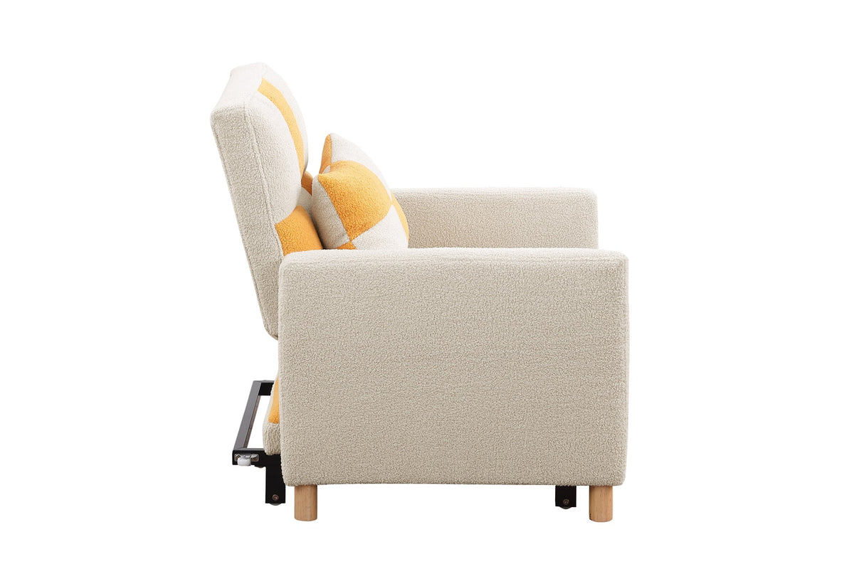 3-in-1 Convertible Sleeper Chair Bed Yellow P2897