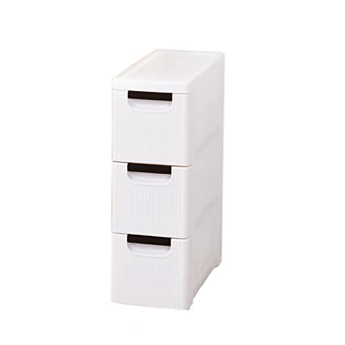 Narrow Storage Drawer Cart with Slide Out Drawer, Plastic Storage Tower with Wheels X540