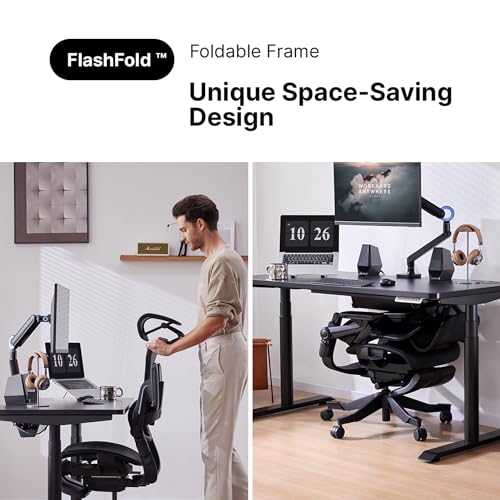 Ergonomic Mesh Office Chair with Footrest (Gray, Medium) B608827