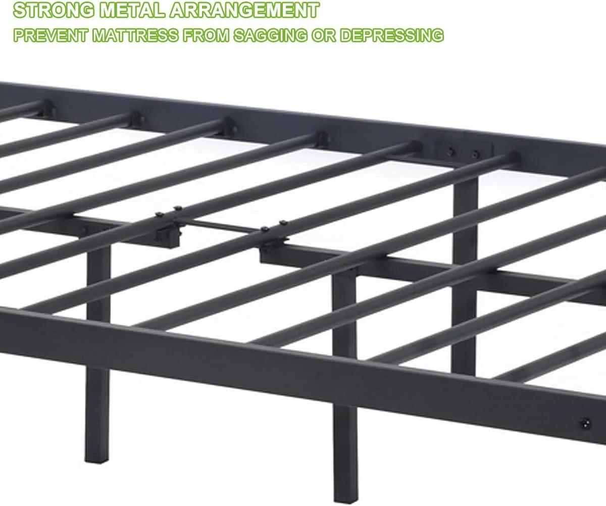 Queen Size Metal Platform Bed Frame with Headboard S932605