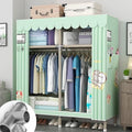 Canvas Wardrobe with Shelves and Hanging Rail K65989