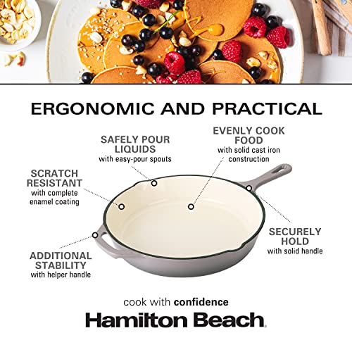 Cream Enameled Cast Iron Fry Pan 10-Inch Y827