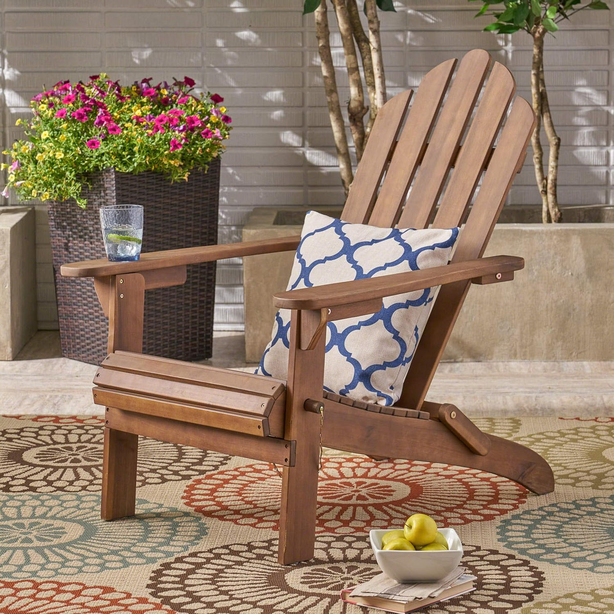 Foldable Acacia Wood Adirondack Chair Q806573