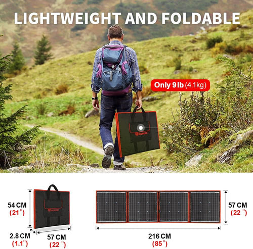 160W 18V Portable Solar Panel Kit with 2 USB Outputs G9405