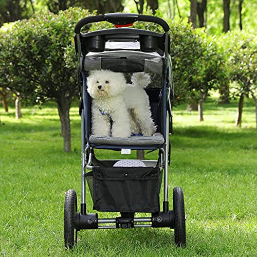 Heavy Duty Foldable Dog Stroller Black Red N9048