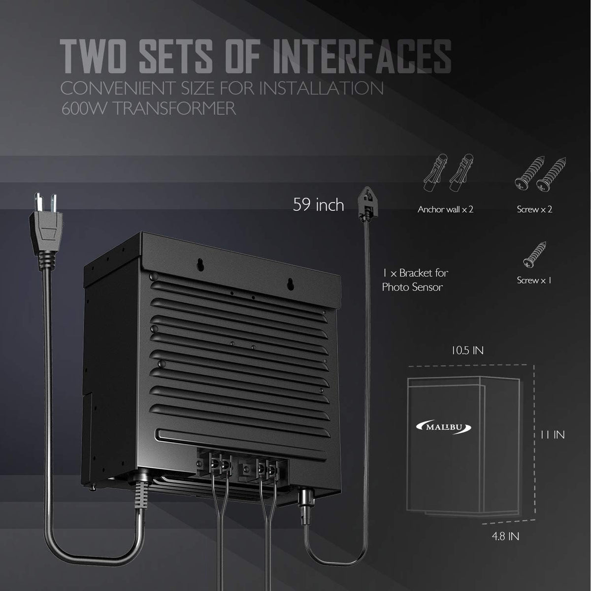 600-Watt Transformer with Timer and Sunlight Sensor for Low Voltage Landscape Lighting E637113