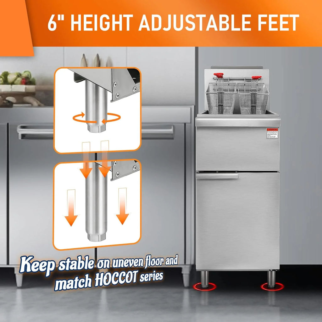 Commercial Stainless Steel Gas Deep Fryer with 2 Baskets D69663