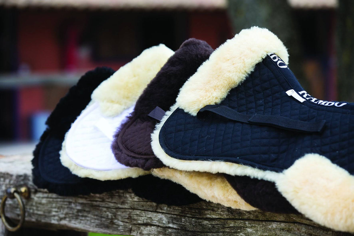 Black Sheepskin Half Pad Horse C322008