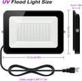 2 Pack 60W UV Flood Black Light, IP67 Waterproof LED Black Lights, 395nm-405nm Blacklight with 3.9ft Cable and Plug Z86011