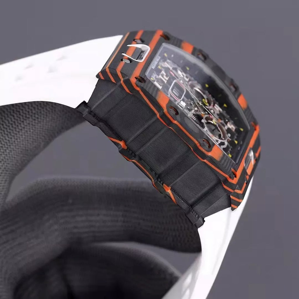Black Orange Skeleton Dial Watch Y83638