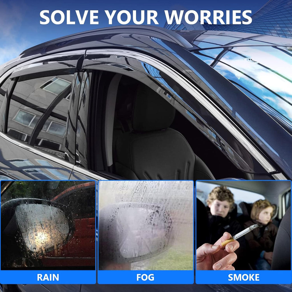 Tape-on Side Window Deflector for Ford Escape K44013