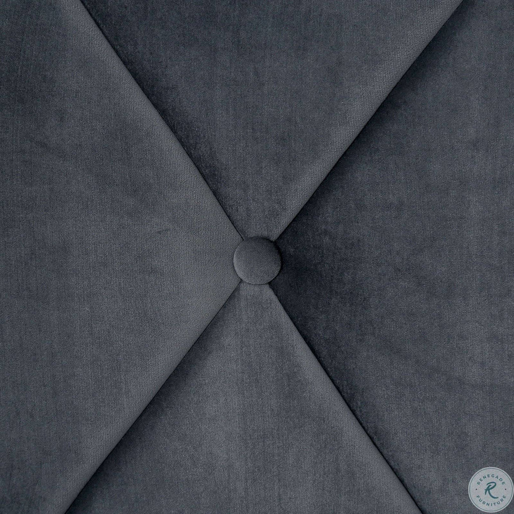 Gray Upholstered Full Bed X1597