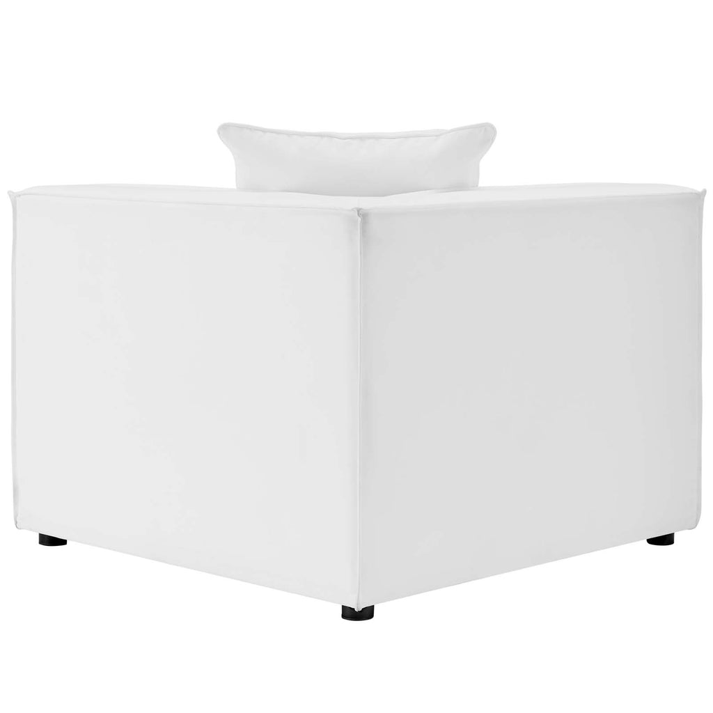 7-Piece White Upholstered Sectional Sofa P1932