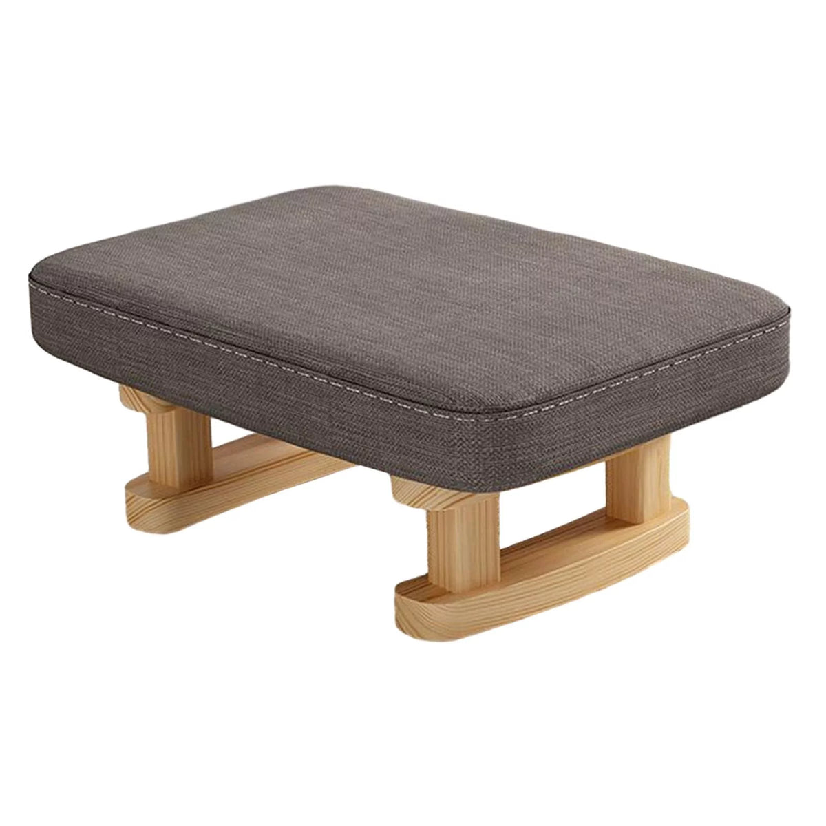 Padded Footstool with Wooden Legs 41x30x18cm T216632