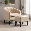 Leather Club Chair with Ottoman I1710