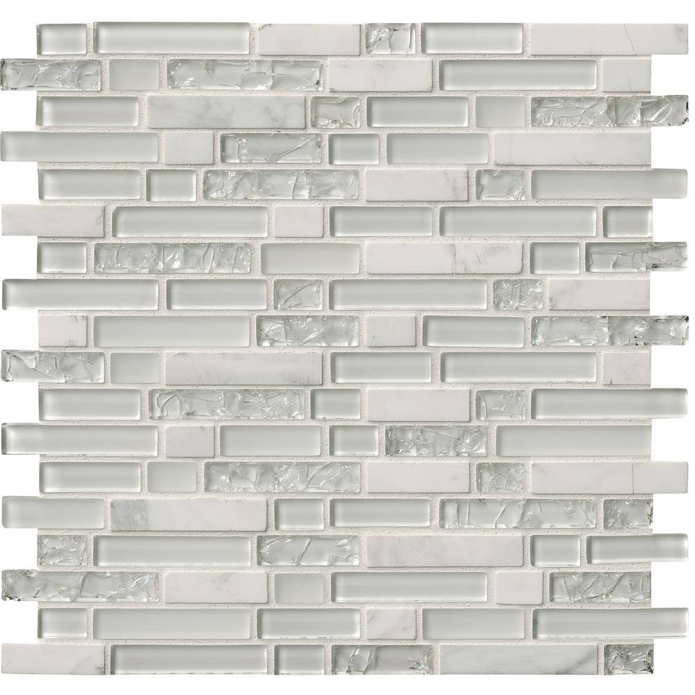 12 in. x 12 in. x 6 mm Glass Stone Mosaic Tile S108