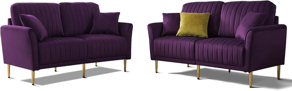 Purple Velvet Sofa and Loveseat Set Z5566