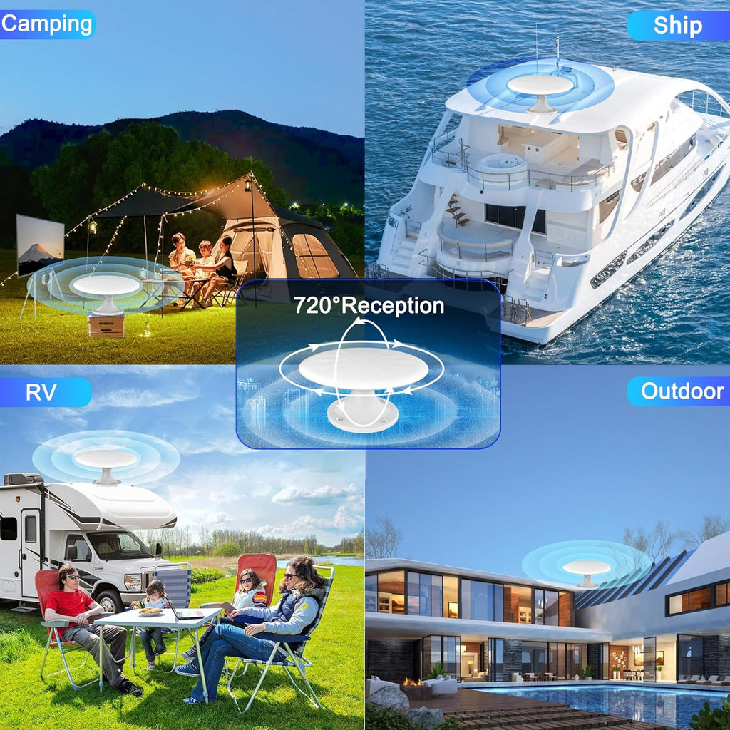 White 720° Omni Directional Digital HD TV Antenna with 35ft Cable N210