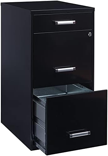 Black 3 Drawer Metal Vertical File Cabinet X462