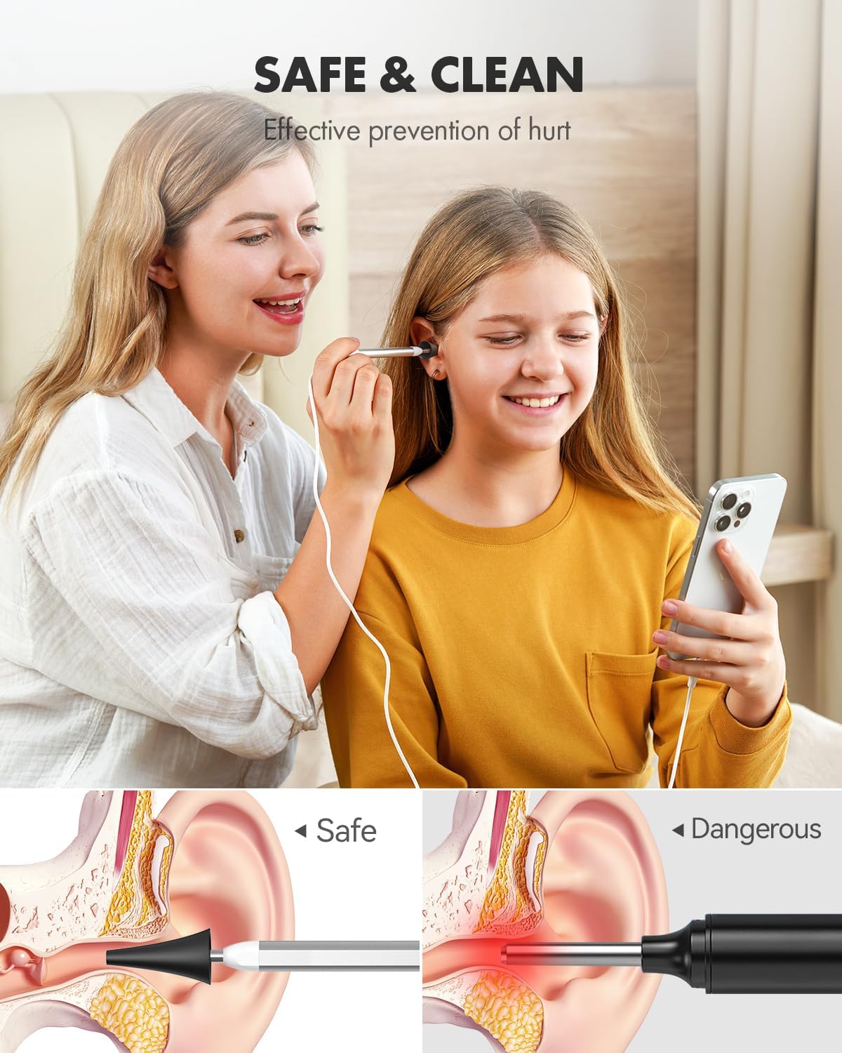 HD Ultra Clear View Ear Wax Removal Tool Otoscope with Ear Spoon H2310
