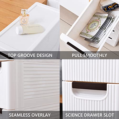 Narrow Storage Drawer Cart with Slide Out Drawer, Plastic Storage Tower with Wheels X540