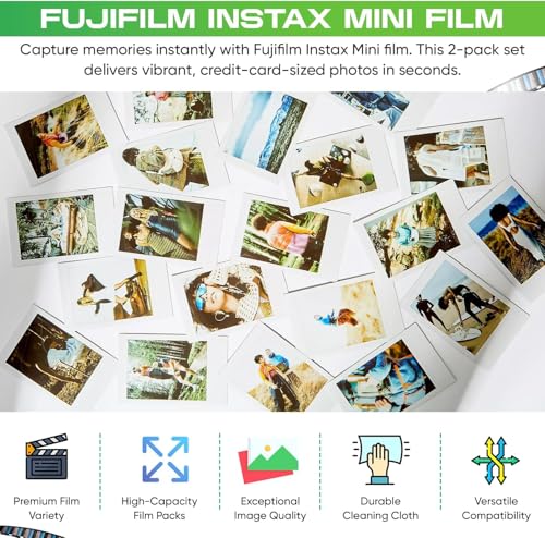 INSTAX Mini Instant Film 2 Pack = 20 Sheets (White) G84844