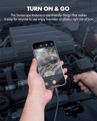Dual Lens Endoscope Camera with Light, 1080P HD Borescope with 8 LED Lights, USB Endoscope with 16.5ft Semi-Rigid Snake Camera, IP67 Waterproof Inspection Camera K410