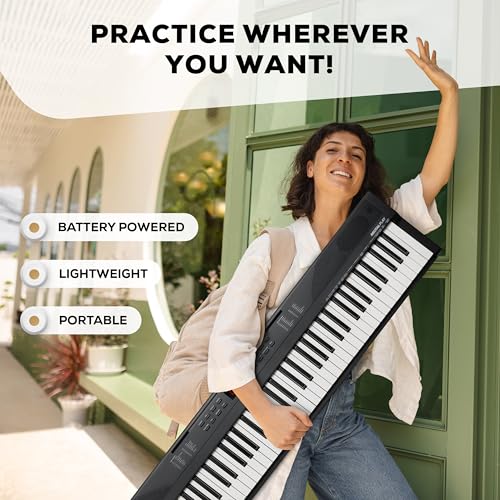 88 Key Keyboard Piano with 480 Sounds, Speakers, USB MIDI, Carry-Bag, Stand, Headphones, Pedal V1568
