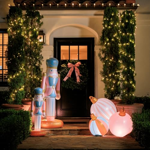 3.5 FT Giant Inflatable Pink Nutcracker Christmas Decor V347489