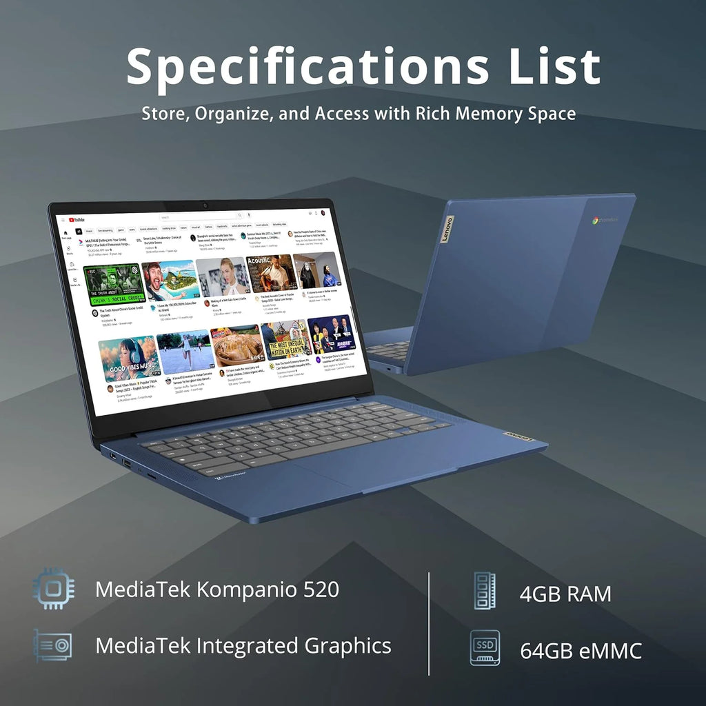 14" FHD IPS Touchscreen Chromebook, 4GB RAM, 64GB eMMC, WiFi6 E386452
