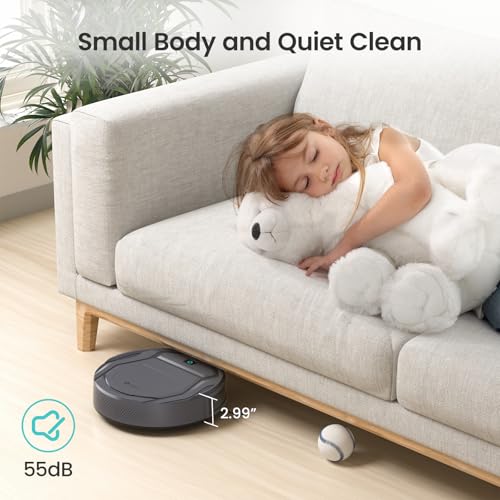 Black Robot Vacuum Cleaner, 2200Pa Suction, 120 Min Self-Charging D852672