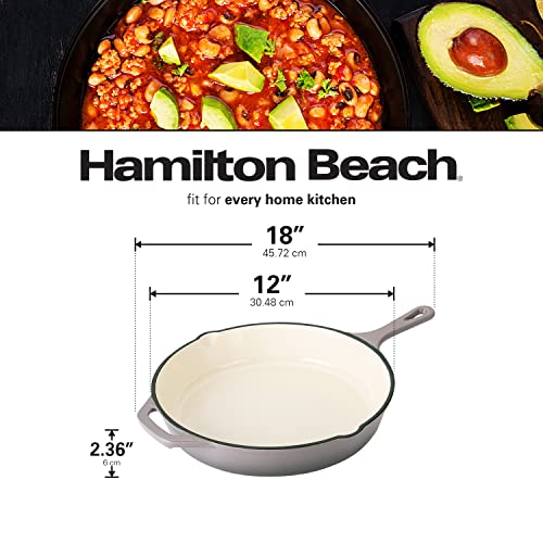 Cream Enameled Cast Iron Fry Pan 10-Inch Y827