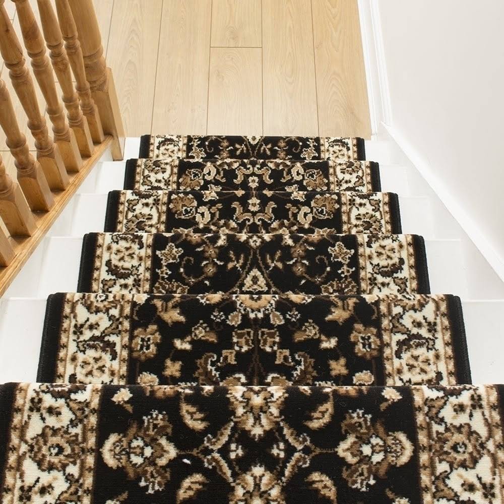 Persian Black Stair Carpet Runner L60065