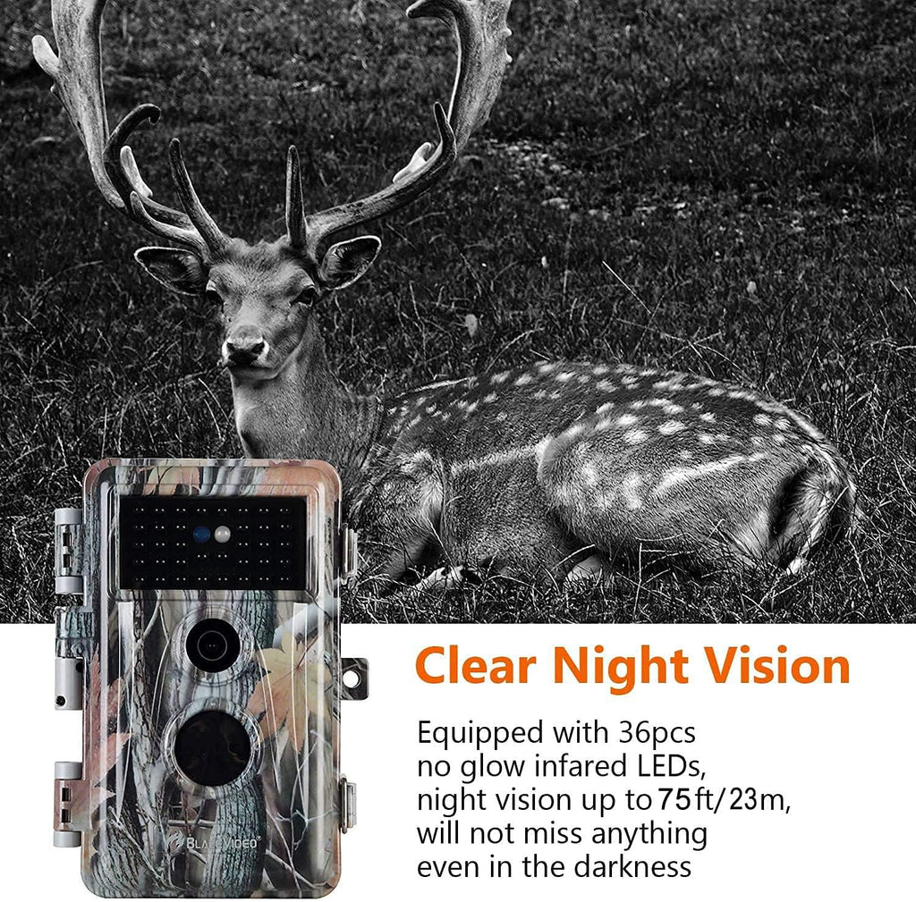2-Pack Night Vision Trail Cameras 24MP 1296P IP66 Waterproof N979374