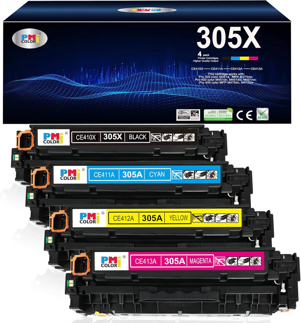 4 Pack Black Cyan Magenta Yellow Toner Cartridges V173