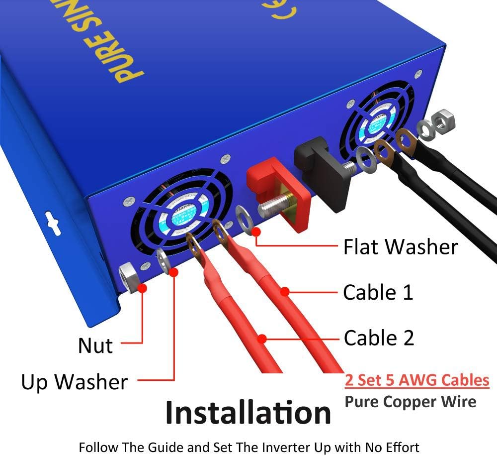 Pure Sine Wave Power Inverter 3000W 24V DC to AC 110V V112