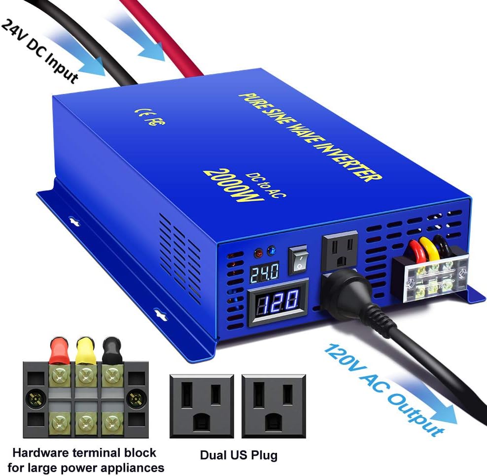 Pure Sine Wave Power Inverter 3000W 24V DC to AC 110V V112
