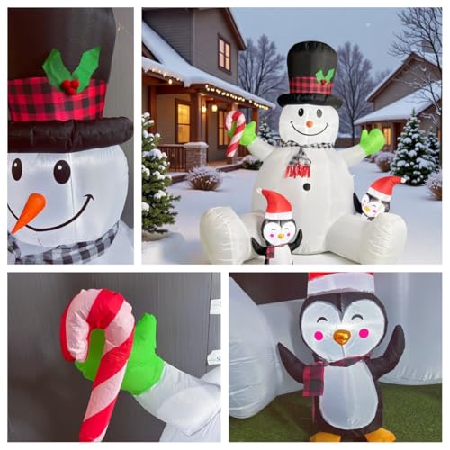 Inflatable Snowman with Penguins Christmas Decorations K9669