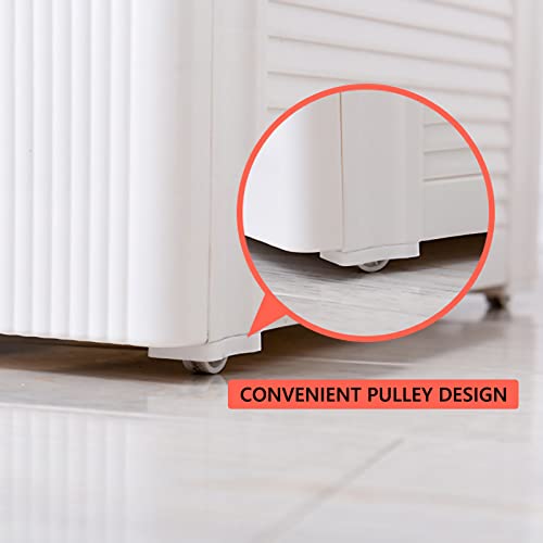 Narrow Storage Drawer Cart with Slide Out Drawer, Plastic Storage Tower with Wheels X540