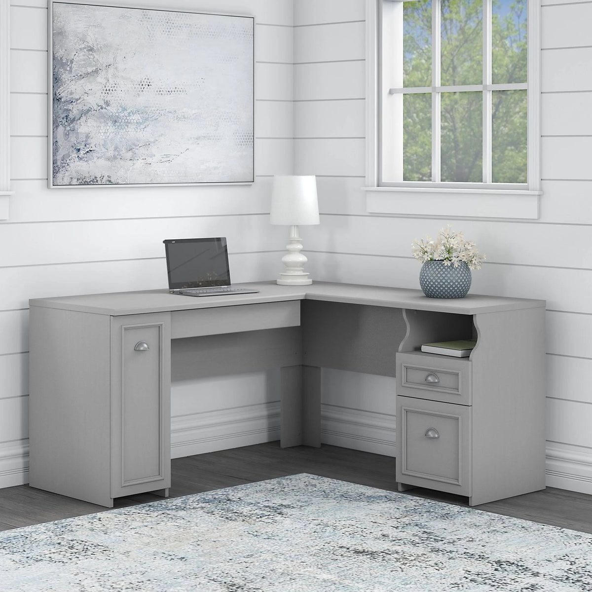L-Shaped Desk and Storage Cabinet S2565