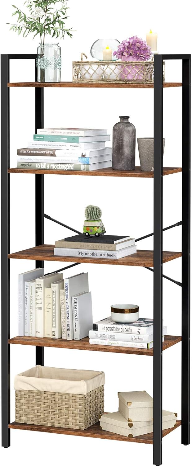5-Tier Bookshelf with Steel Frame N7444
