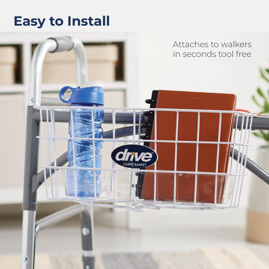 White Walker Basket with Plastic Cup Holder F991261