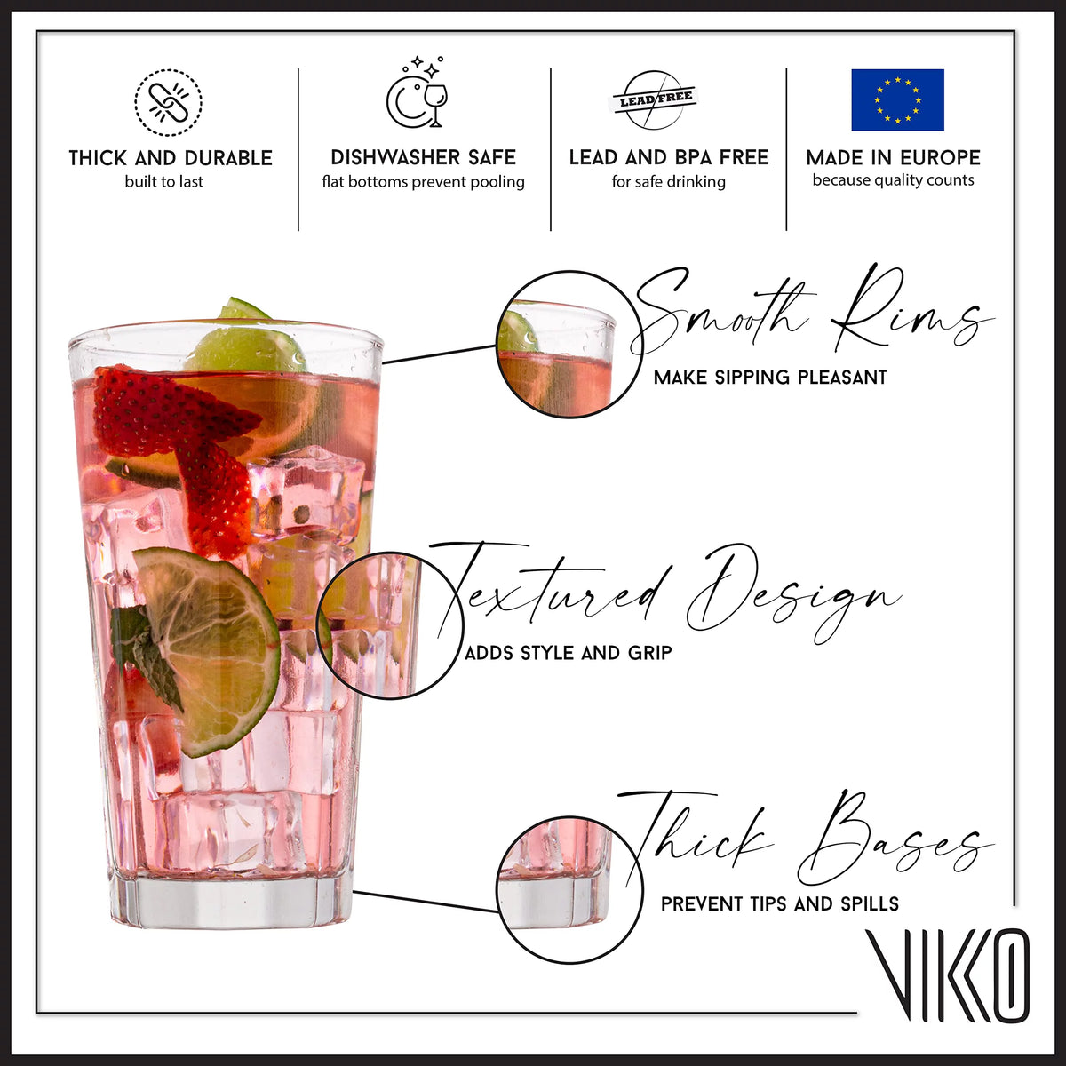 9.5 Ounce Clear Glass Tumblers Set of 12 Q57772