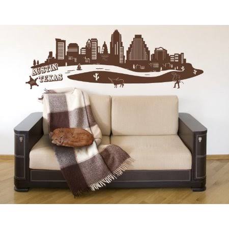Sage Green Cityscape Wall Decal 59in x 20in Y54927