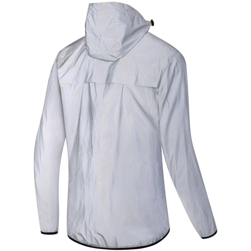 Reflective Waterproof Breathable Cycling Jacket with Hood T3888