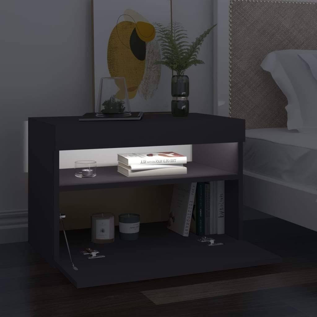 Gray TV Cabinet with LED Lights O1147